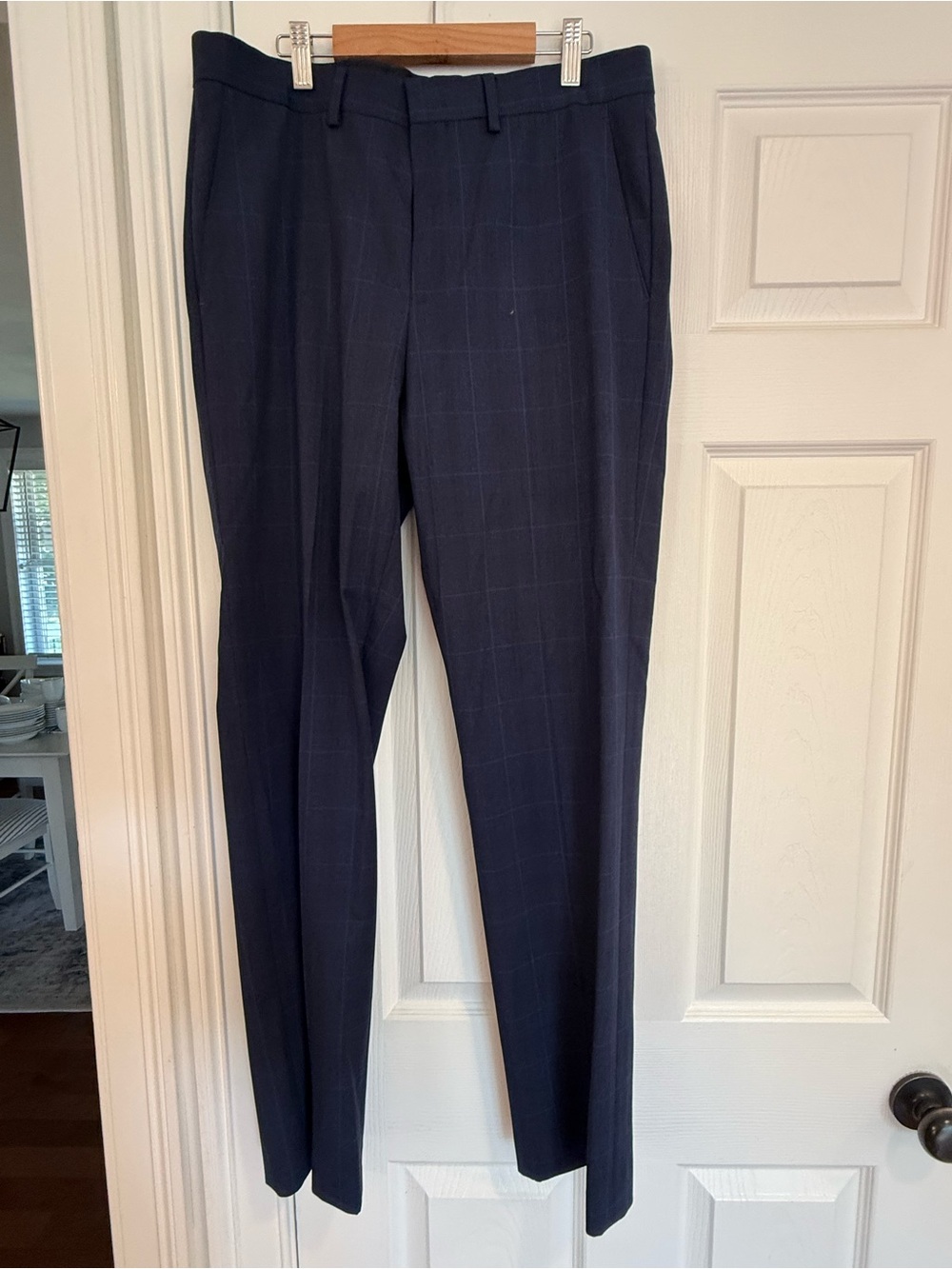 Ryan Seacrest Distinction Blue Pinstripe Dress Pants